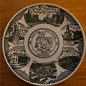 Green on White Decorative Centennial Plate